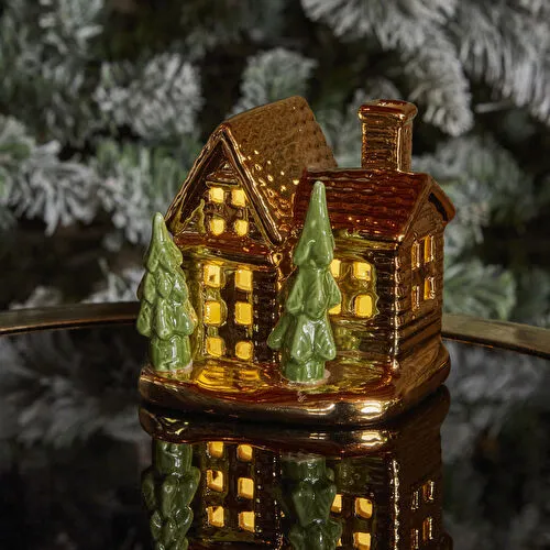 Karaca Home House Led Işıklı Obje Gold 9x9,5 cm