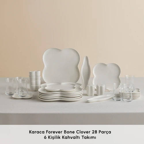 Karaca Forever Bone Clover 28 Parça 6 Kişilik Kahvaltı Takımı