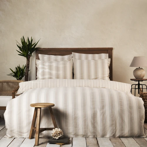Karaca Home Naturel Line Jerardo Bej Armur Çift Kişilik Nevresim Takımı
