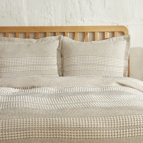 Karaca Home Naturel Line İndigo Bej Stonewash Çift Kişilik Yatak Örtüsü