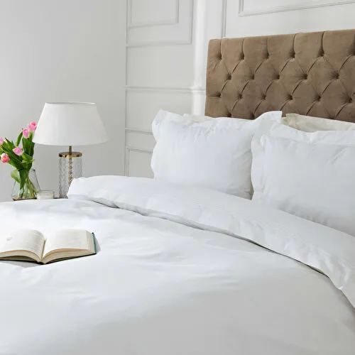 Karaca Home White Collection Ada Beyaz Zincir Şeritli Percale Çift Kişilik Nevresim Takımı
