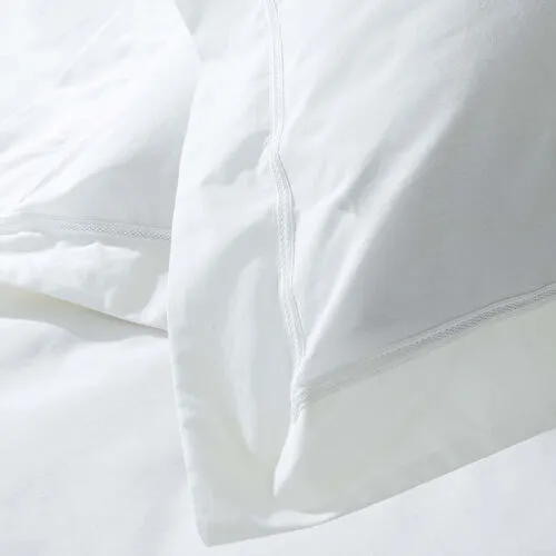 Karaca Home White Collection Ada Beyaz Zincir Şeritli Percale Çift Kişilik Nevresim Takımı