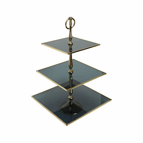 Karaca Home Line Dekoratif 3 Katlı Gold Kek Standı 25 cm