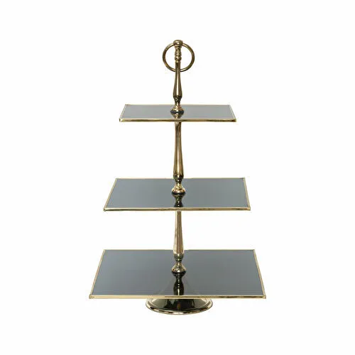Karaca Home Line Dekoratif 3 Katlı Gold Kek Standı 25 cm