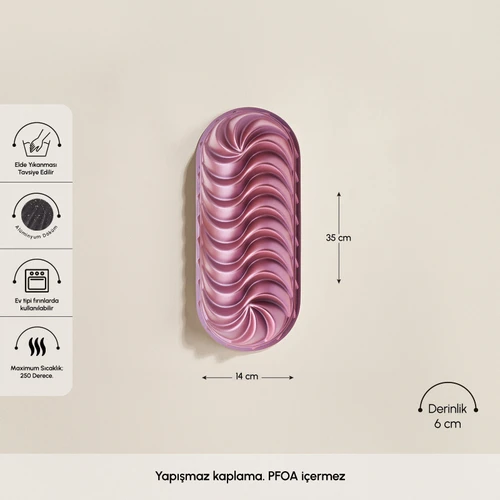 Karaca Vera Pembe Döküm Kek Kalıbı 35 cm