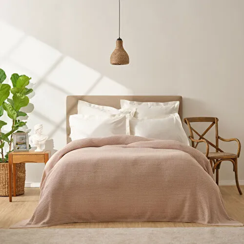 Karaca Home Back To Basic Koyu Pudra Çift Kişilik Örgü Battaniye
