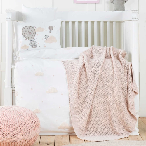 Karaca Home Elephant Sky Pembe %100 Pamuk Nakışlı Private Bebek Set