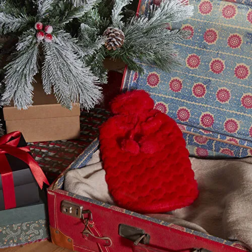 Karaca Home Kalp Dokulu Kırmızı Peluş Su Torbası