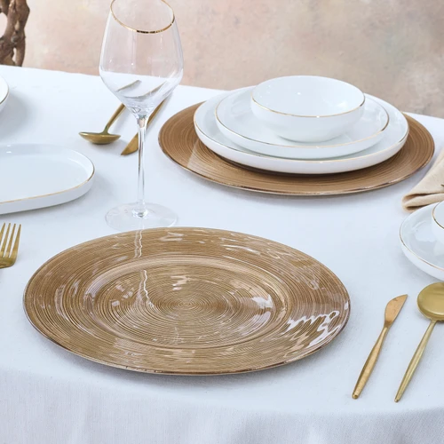 Karaca Premium Yuvarlak Supla Altın 33 Cm
