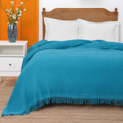 Karaca Home Coloro Turkuaz Çift Kişilik Waffle Pike