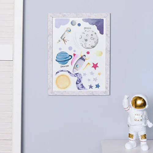 Karaca Home Funny Planets Çerçeveli Poster Tablo