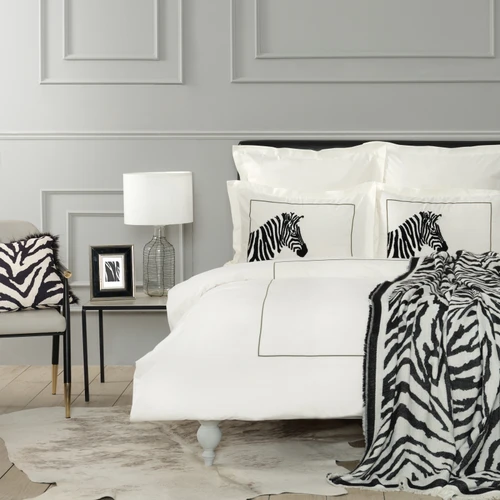 Karaca Home Zebra Siyah Çift Kişilik Jakar Battaniye