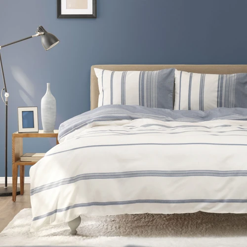 Karaca Home Vetro Mavi Tek Kişilik İpliği Boyalı Nevresim Takımı