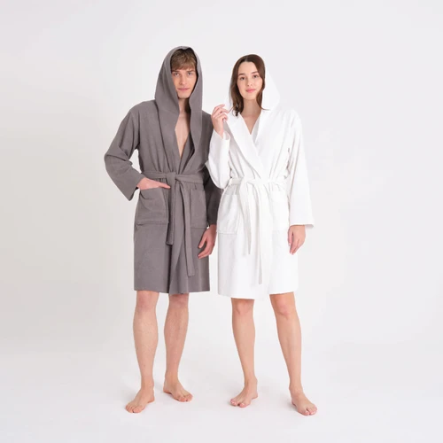 Karaca Home Berlin Off White Relax Hooded %100 Pamuk Bornoz S/M
