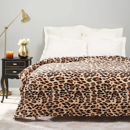 Karaca Home Leopar Kahverengi Çift Kişilik Wellsoft Battaniye