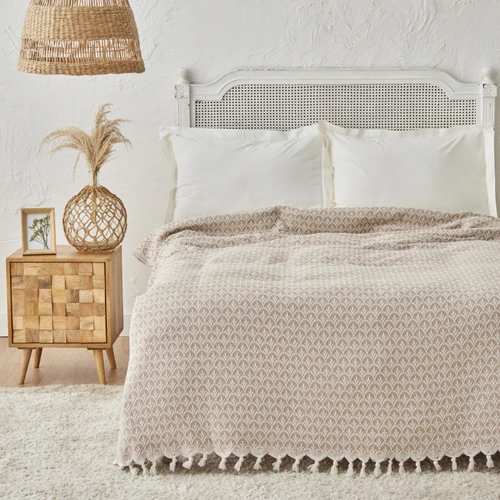 Karaca Home Cordoba Çift Kişilik Pike Yatak Örtüsü 200x230 cm Bej