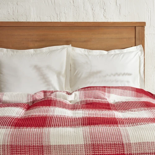 Karaca Home Flow Ekose Tek Kişilik Waffle Pike 160x230 cm Kırmızı