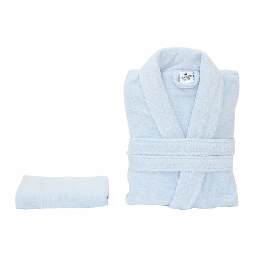 Karaca Home Defy Mavi %100 Pamuk Bornoz Seti L/XL