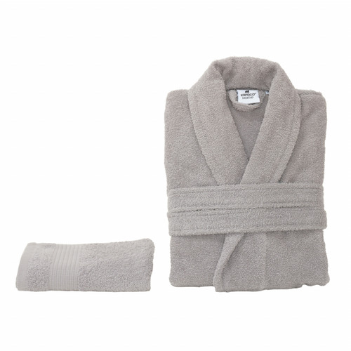 Karaca Home Oliva Gri %100 Pamuk Bornoz Seti L/XL