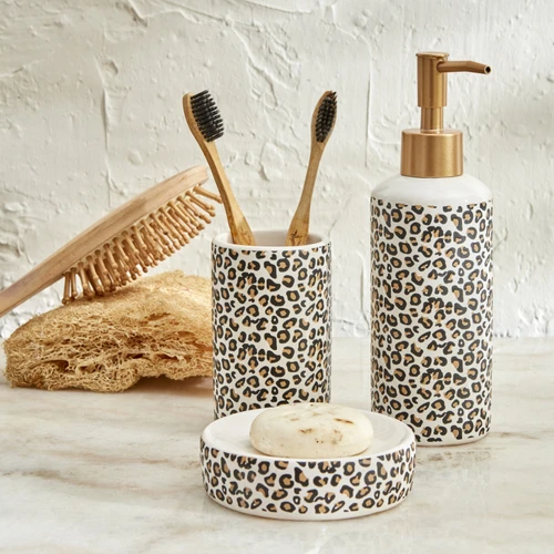 Karaca Home Wild 3 Parça Banyo Seti Leopar 
