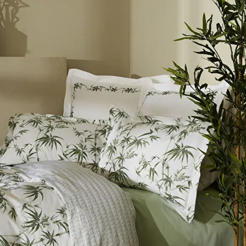 Karaca Home Doğasever Grove Bambu %100 Pamuk Çift Kişilik Nevresim Takımı Yeşil 