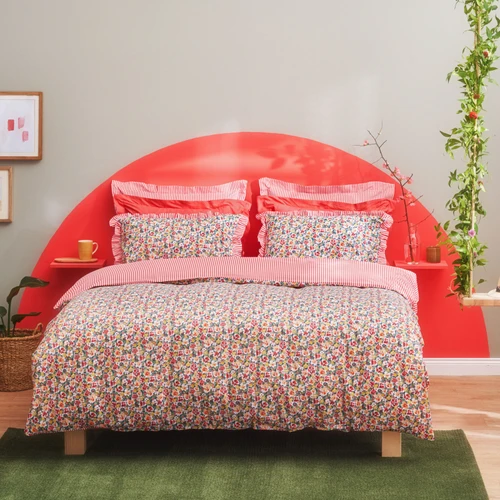 Karaca Home  Punava %100 Pamuk Çift Kişilik Nevresim Takımı Somon 