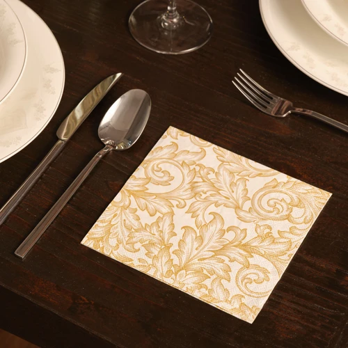 Karaca Home New Year Baroque Gold-White 20'li Kağıt Peçete
