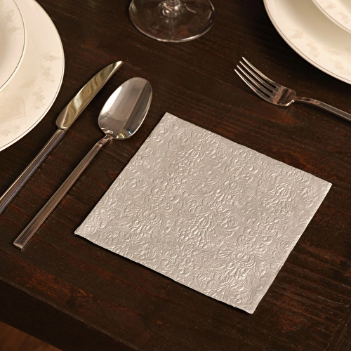 Karaca Home Elegance Kağıt Peçete Silver 20'li Karaca Home Elegance Kağıt Peçete Silver 20'li