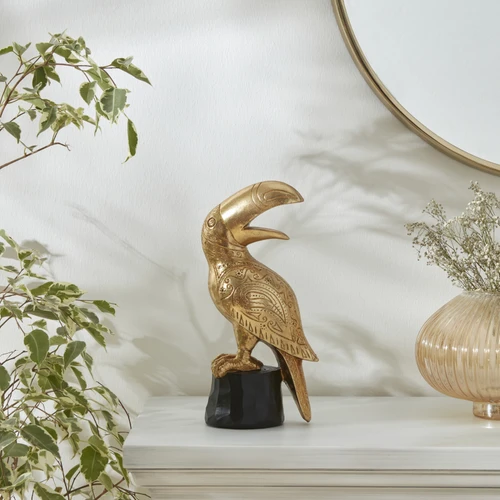 Karaca Home Toucan Biblo 14.5x9.5x30.5 cm Gold