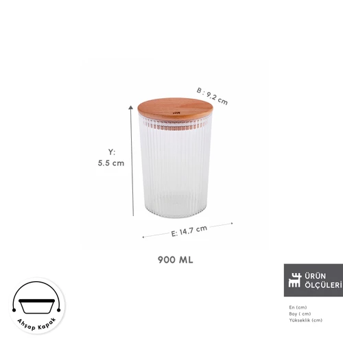 Karaca Massimo Şeffaf Saklama Kabı 900 ml