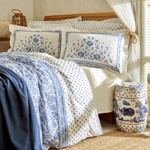 Karaca Home Tina %100 Pamuk Çift Kişilik Nevresim Pike Set