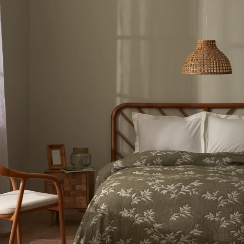 Karaca Home Almira Çift Kişilik Jakar Pike 200x220 cm Haki 
