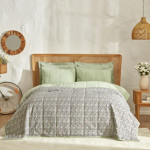 Karaca Home Anna Çift Kişilik Müslin Summer Comfort Yeşil