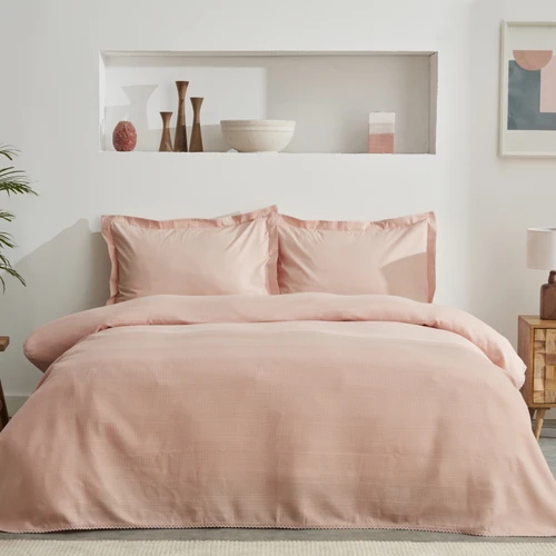 Karaca Home Aurora %100 Pamuk Kopenakili Çift Kişilik Pike Takımı Pudra