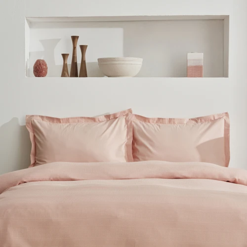 Karaca Home Aurora %100 Pamuk Kopenakili Çift Kişilik Pike Takımı Pudra