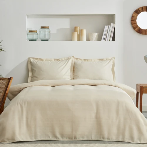Karaca Home Aurora %100 Pamuk Kopenakili Çift Kişilik Pike Takımı Krem