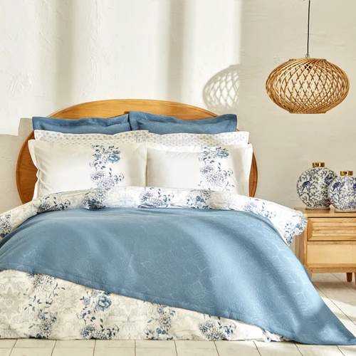 Karaca Home Camilio Çift Kişilik 5 Parça Summer Set Mavi
