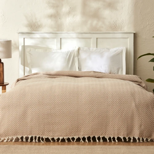 Karaca Home Fancy Tek Kişilik Yatak Örtüsü Bej