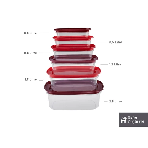 Karaca Vicks Red Velvet 6 lı Saklama Kabı Seti