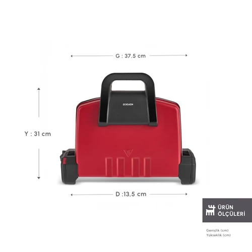 Karaca Future Essential Tost Makinesi Matte Red 1800 W 4 Dilim Kapasiteli