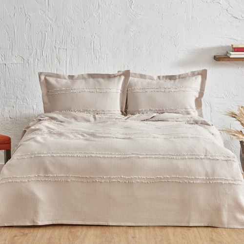 Karaca Home Hazel Çift Kişilik Yatak Örtüsü Takımı Taş