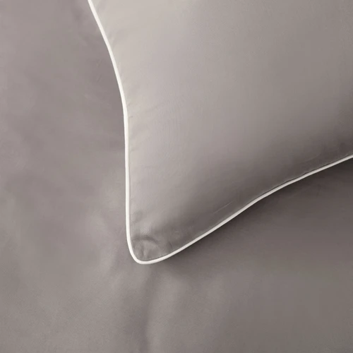 Karaca Home Gri Offwhite Biyeli %100 Pamuk Saten Çift Kişilik Nevresim Takımı