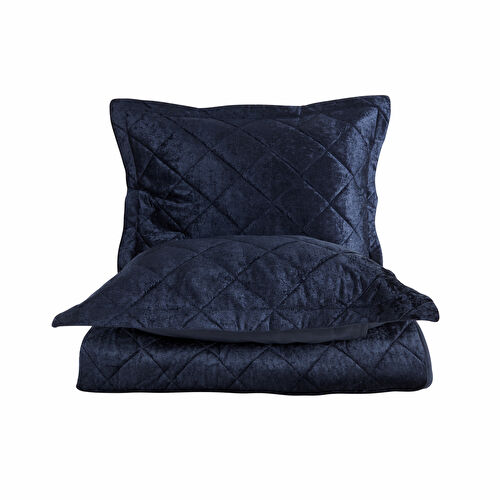 Karaca Home Plain Çift Kişilik Kapitone Yatak Örtüsü Indigo
