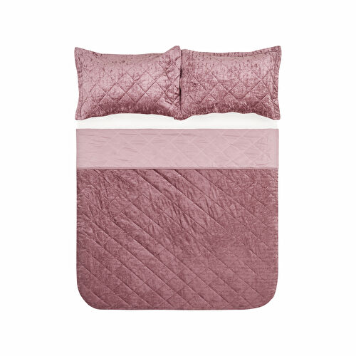 Karaca Home Plain Çift Kişilik Kapitone Yatak Örtüsü Gül Kurusu Karaca Home Plain Çift Kişilik Kapitone Yatak Örtüsü Gül Kurusu