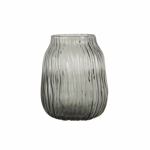 Karaca Home Janis Cam Vazo 19,5x16 cm Gri