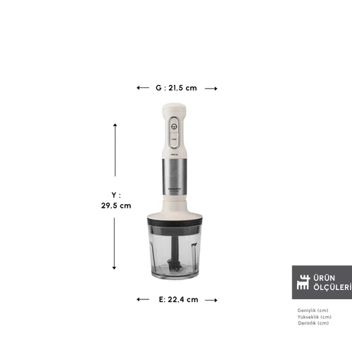 Karaca Mastermaid Prosteel Blender Seti Soft Cream-Inox 1500W