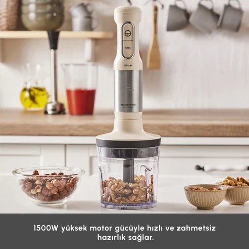 Karaca Mastermaid Prosteel Blender Seti Soft Cream-Inox 1500W