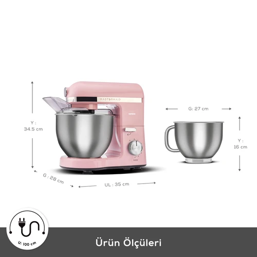 Karaca Mastermaid Chef Pro Çift Kollu Mutfak Şefi 1500 W Pink