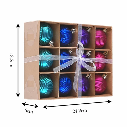Karaca Home New Year Colorful Ağaç Süsü Seti 12 Parça 6 cm
