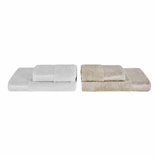 Karaca Home Luica 4 Parça Banyo/Baş Havlusu Hamam Seti Offwhite Bej